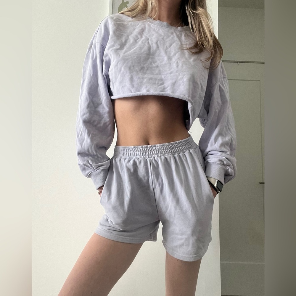 Purple two piece lounge set, size small